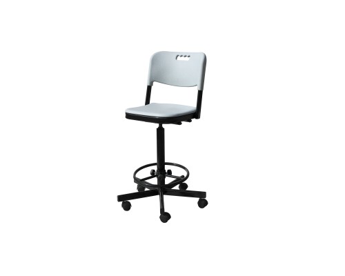 Кресло высокое на винтовой опоре с сиденьем и спинкой из пластика КР19(В)