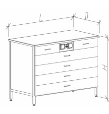 Стол-тумба с ящиками и розетками 1200 СТЛкм-М с/я.р. (4дл)