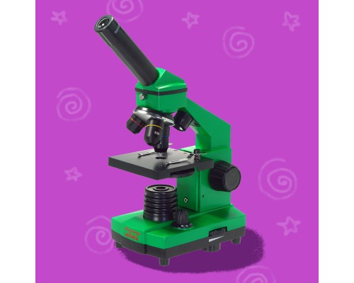 Микроскоп школьный Эврика 40х-400х в кейсе (лайм)