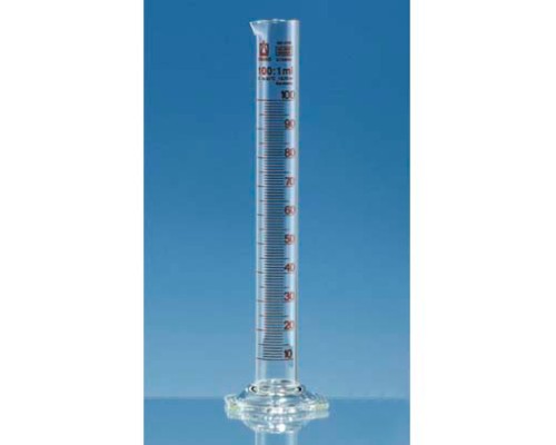 BRAND 31964 Цилиндр мерный Silberbrand Eterna, высокий, 2000 мл, градуировка 20 мл, Boro 3.3, основа из стекла