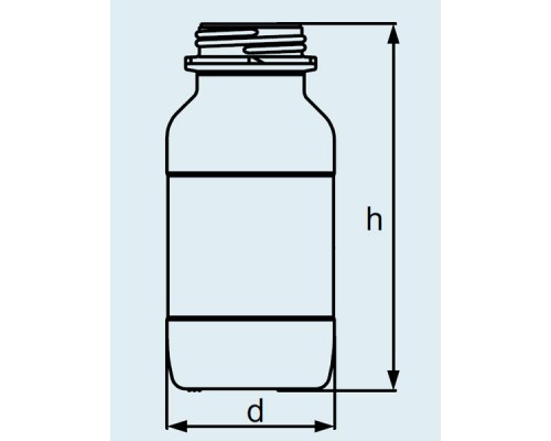 Бутыль DURAN Group 500 мл, GL54, квадратная, широкогорлая, без крышки и сливного кольца, коричневое силикатное стекло